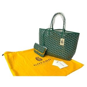 GOYARD Saint Louis tote bag leather herringbone green